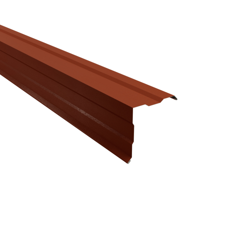 Ortgangwinkel gesickt Typ 2 | 90° SONDERKANTTEIL | Stahl 0,50 mm | 35 µm Mattpolyester | 75 Ziegelrot Ortgangwinkel gesickt Typ 2 | 90°