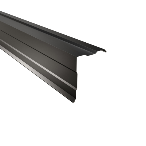 Ortgangwinkel gesickt Typ 3 | 90° SONDERKANTTEIL | Stahl 0,50 mm | 25 µm Polyester | RAL 9005 Tiefschwarz Ortgangwinkel gesickt Typ 3 | 90°