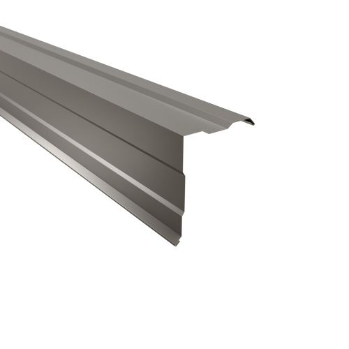 Ortgangwinkel gesickt Typ 3 | 90° SONDERKANTTEIL | Stahl 0,50 mm | 25 µm Polyester | RAL 9007 Graualuminium Ortgangwinkel gesickt Typ 3 | 90°