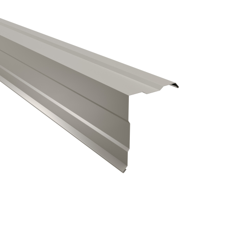 Ortgangwinkel gesickt Typ 3 | 90° SONDERKANTTEIL | Stahl 0,63 mm | 25 µm Polyester  | RAL 9002 Grauweiß Ortgangwinkel gesickt Typ 3 | 90°