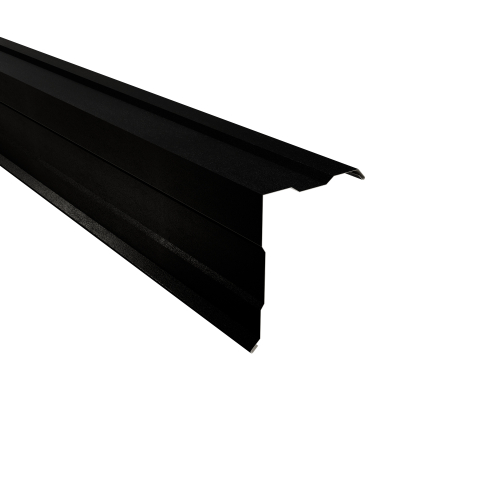 Ortgangwinkel gesickt Typ 3 | 90° SONDERKANTTEIL | Stahl 0,50 mm | 35 µm Mattpolyester | 33 Schwarz Ortgangwinkel gesickt Typ 3 | 90°