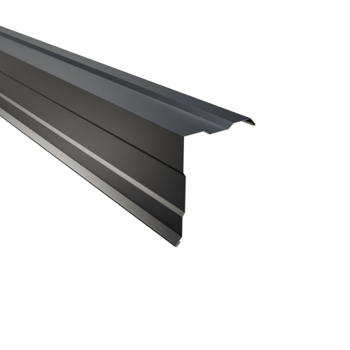 Ortgangwinkel gesickt Typ 3 | 90° SONDERKANTTEIL | Stahl 0,50 mm | 60 µm Puramid | RAL 7016 Anthrazitgrau Ortgangwinkel gesickt Typ 3 | 90°