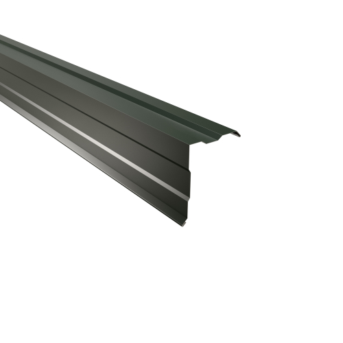 Ortgangwinkel gesickt Typ 4 | 90° SONDERKANTTEIL | Stahl 0,50 mm | 25 µm Polyester | RAL 6020 Chromoxidgrün Ortgangwinkel gesickt Typ 4 | 90°