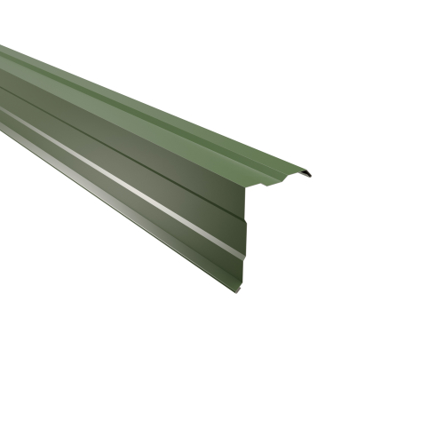 Ortgangwinkel gesickt Typ 4 | 90° SONDERKANTTEIL | Stahl 0,50 mm | 25 µm Polyester | RAL 6011 Resedagrün Ortgangwinkel gesickt Typ 4 | 90°