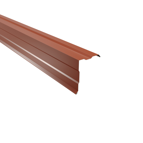 Ortgangwinkel gesickt Typ 4 | 90° SONDERKANTTEIL | Stahl 0,75 mm | 25 µm Polyester | RAL 8004 Kupferbraun Ortgangwinkel gesickt Typ 4 | 90°