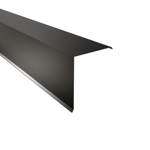 Ortgangwinkel Typ 10 | 90° SONDERKANTTEIL | Stahl 0,50 mm | 25 µm Polyester | RAL 9005 Tiefschwarz Ortgangwinkel Typ 10 | 90°