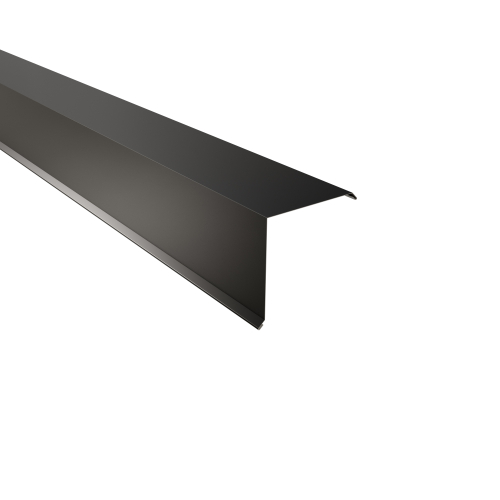 Ortgangwinkel Typ 7 | 90° SONDERKANTTEIL | Stahl 0,50 mm | 25 µm Polyester | RAL 9005 Tiefschwarz Ortgangwinkel Typ 7 | 90°