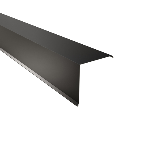 Ortgangwinkel Typ 8 | 90° SONDERKANTTEIL | Stahl 0,50 mm | 25 µm Polyester | RAL 9005 Tiefschwarz Ortgangwinkel Typ 8 | 90°