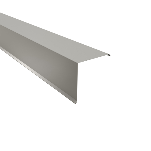 Ortgangwinkel Typ 8 | 90° SONDERKANTTEIL | Stahl 0,63 mm | 25 µm Polyester | RAL 9006 Weißaluminium Ortgangwinkel Typ 8 | 90°