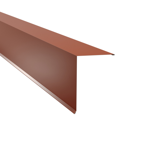 Pultabschluss Typ 6 | 80° SONDERKANTTEIL | Stahl 0,63 mm | 25 µm Polyester | RAL 8004 Kupferbraun Pultabschluss Typ 6 | 80°