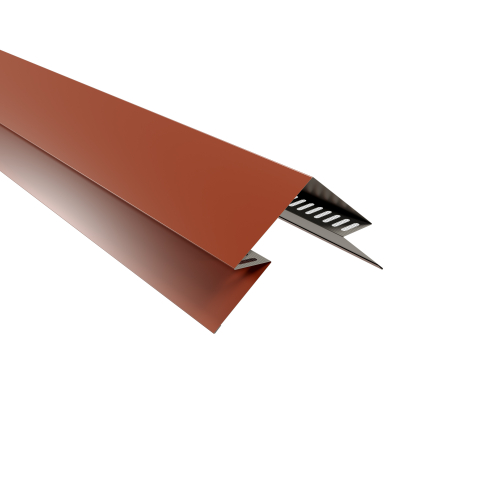 Selbstentlüftender First 2000 mm | Stahl 0,50 mm | 25 µm Polyester | RAL 8004 Kupferbraun Selbstentlüftender First