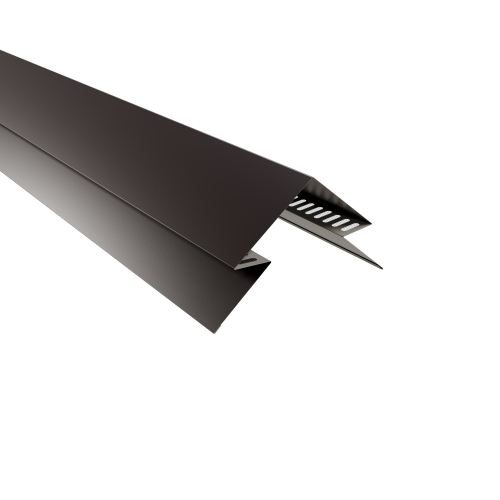 Selbstentlüftender First 2000 mm | Stahl 0,50 mm | 60 µm Puramid | RAL 8017 Schokoladenbraun Selbstentlüftender First