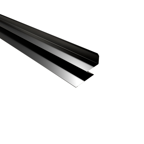 Selbstentlüftender Wandanschluss 2000 mm | Stahl 0,50 mm | 25 µm Polyester | RAL 9005 Tiefschwarz Selbstentlüftender Wandanschluss