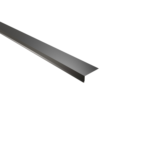 Traufenblech Typ 6 | 100° SONDERKANTTEIL | Stahl 0,50 mm | 25 µm Polyester | RAL 9005 Tiefschwarz Traufenblech Typ 6 | 100°