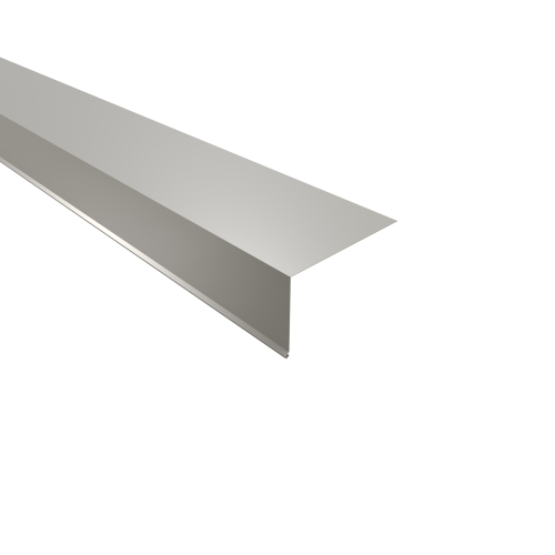 Traufenblech Typ 8 | 100° SONDERKANTTEIL | Aluminium 0,70 mm | 25 µm Polyester | RAL 9006 Weißaluminium Traufenblech Typ 8 | 100°