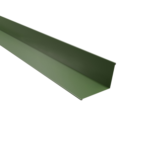 Wandanschluss Typ 3 | 100° SONDERKANTTEIL | Stahl 0,50 mm | 25 µm Polyester | RAL 6011 Resedagrün Wandanschluss Typ 3 | 100°