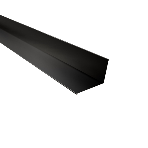 Wandanschluss Typ 3 | 100° SONDERKANTTEIL | Stahl 0,50 mm | 25 µm Polyester | RAL 9005 Tiefschwarz Wandanschluss Typ 3 | 100°