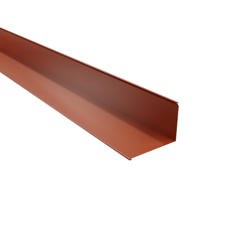 Wandanschluss Typ 4 | 90° SONDERKANTTEIL | Stahl 0,63 mm | 25 µm Polyester | RAL 8004 Kupferbraun Wandanschluss Typ 4 | 90°