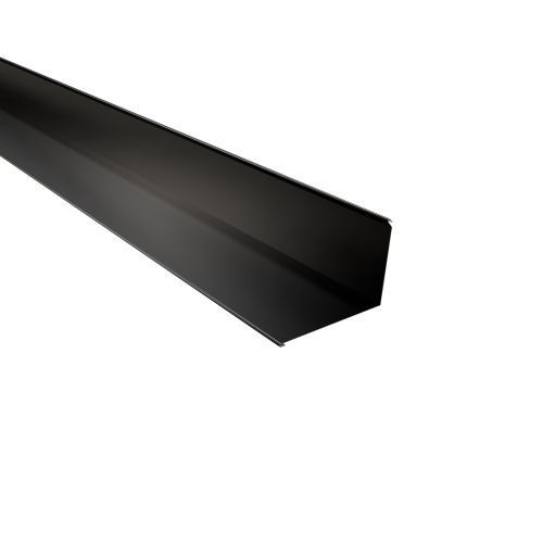 Wandanschluss Typ 5 | 95° SONDERKANTTEIL | Stahl 0,50 mm | 25 µm Polyester | RAL 9005 Tiefschwarz Wandanschluss Typ 5 | 95°