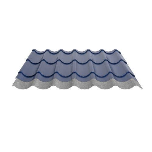 Pfannenblech Typ 2/1060 | Stahl 0,50 mm | 25 µm Polyester | RAL 5010 Enzianblau | Anti-Tropf 70 #2