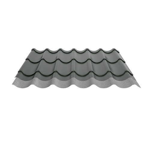 Pfannenblech Typ 2/1060 | Stahl 0,50 mm | 25 µm Polyester | RAL 6020 Chromoxidgrün | Anti-Tropf 110 #2
