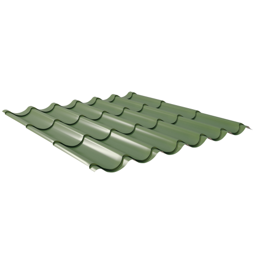 Pfannenblech Typ 2/1060 | Stahl 0,50 mm | 25 µm Polyester | RAL 6011 Resedagrün #1