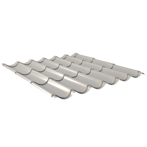 Pfannenblech Typ 2/1060 | Stahl 0,50 mm | 25 µm Polyester | RAL 7035 Lichtgrau | Anti-Tropf 110 #1
