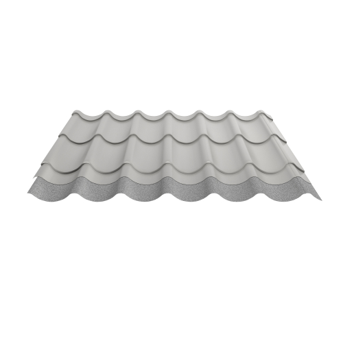 Pfannenblech Typ 2/1060 | Stahl 0,50 mm | 25 µm Polyester | RAL 7035 Lichtgrau | Anti-Tropf 110 #2