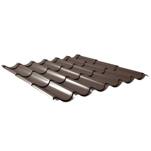 Pfannenblech Typ 2/1060 | Stahl 0,50 mm | 25 µm Polyester | RAL 8014 Sepiabraun | Anti-Tropf 110 #1