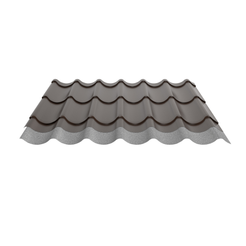 Pfannenblech Typ 2/1060 | Stahl 0,50 mm | 25 µm Polyester | RAL 8014 Sepiabraun | Anti-Tropf 110 #2