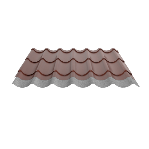 Pfannenblech Typ 2/1060 | Stahl 0,50 mm | 25 µm Polyester | RAL 8012 Rotbraun | Anti-Tropf 110 #2
