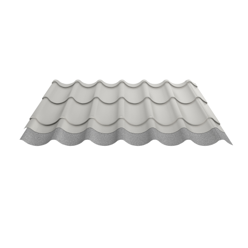 Pfannenblech Typ 2/1060 | Stahl 0,50 mm | 25 µm Polyester | RAL 9002 Grauweiß | Anti-Tropf 110 #2