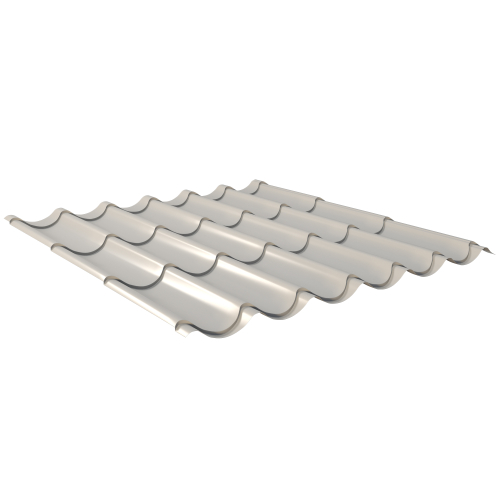 Pfannenblech Typ 2/1060 | Stahl 0,50 mm | 25 µm Polyester | RAL 9002 Grauweiß #1