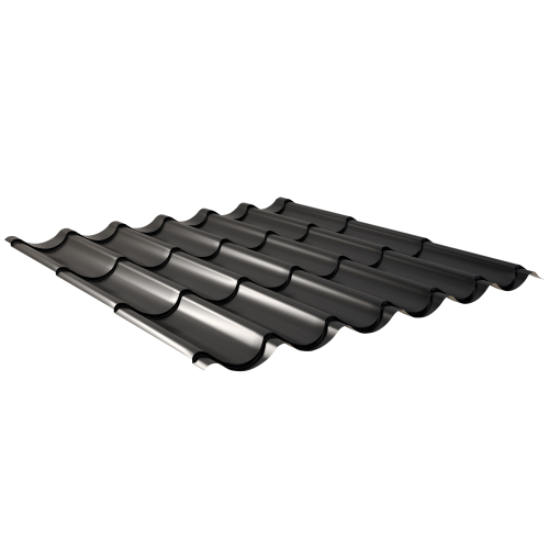 Pfannenblech Typ 2/1060 | Stahl 0,50 mm | 25 µm Polyester | RAL 9005 Tiefschwarz | Anti-Tropf 110 #1