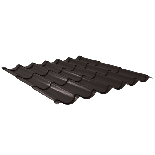 Pfannenblech Typ 2/1060 | Stahl 0,50 mm | 35 µm Mattpolyester | 32 Dunkelbraun | Anti-Tropf 70 #1