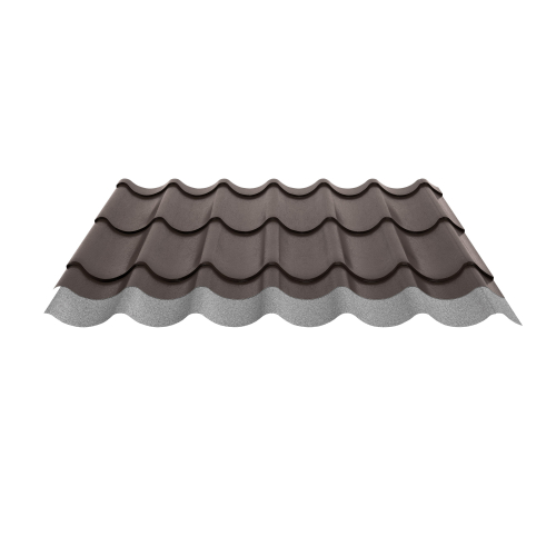 Pfannenblech Typ 2/1060 | Stahl 0,50 mm | 35 µm Mattpolyester | 32 Dunkelbraun | Anti-Tropf 70 #2