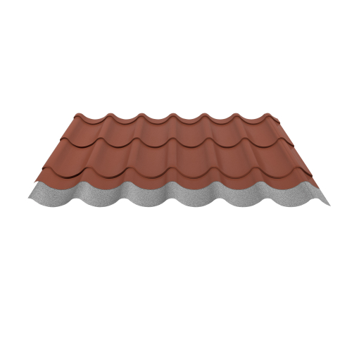 Pfannenblech Typ 2/1060 | Stahl 0,50 mm | 35 µm Mattpolyester | 75 Ziegelrot | Anti-Tropf 70 #2