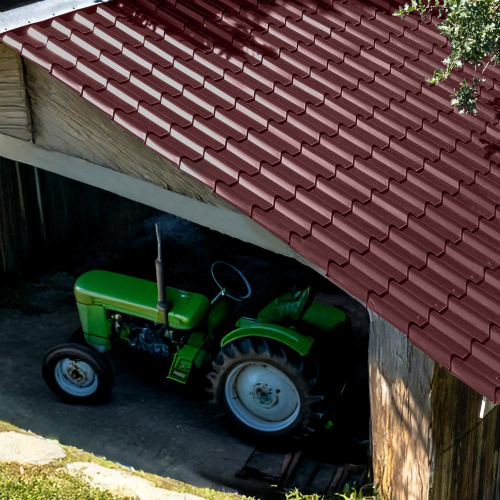 Pfannenblech Typ Europa Stahl 0,50 mm | 25 µm Polyester | RAL 3005 Weinrot | Anti-Tropf 110T Pfannenblech Typ Europa | Stahl 0,50 mm | 25 µm Polyester | RAL 3005 Weinrot | Anti-Tropf 110T #3