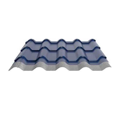 Pfannenblech Typ Europa | Stahl 0,50 mm | 25 µm Polyester | RAL 5010 Enzianblau | Anti-Tropf 110B #2