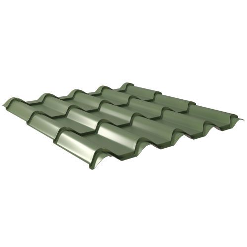 Pfannenblech Typ Europa | Stahl 0,50 mm | 25 µm Polyester | RAL 6011 Resedagrün | Anti-Tropf 110B #1