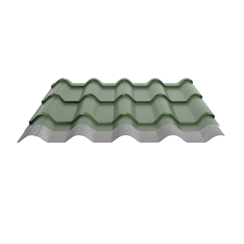 Pfannenblech Typ Europa | Stahl 0,50 mm | 25 µm Polyester | RAL 6011 Resedagrün | Anti-Tropf 110B #2