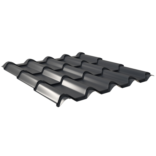 Pfannenblech Typ Europa | Stahl 0,50 mm | 25 µm Polyester | RAL 7016 Anthrazitgrau | Anti-Tropf 110B #1