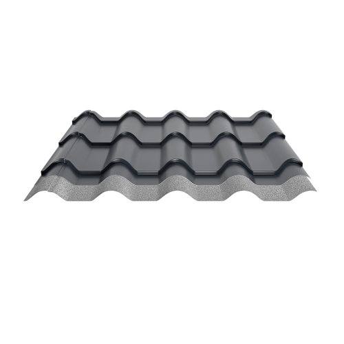 Pfannenblech Typ Europa | Stahl 0,50 mm | 25 µm Polyester | RAL 7016 Anthrazitgrau | Anti-Tropf 110B #2