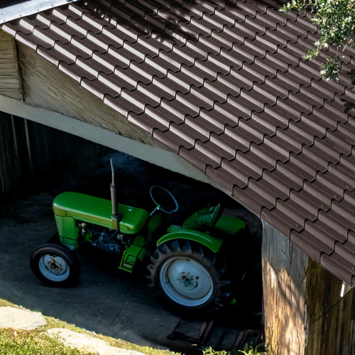 Pfannenblech Typ Europa Stahl 0,50 mm | 25 µm Polyester | RAL 8014 Sepiabraun Pfannenblech Typ Europa | Stahl 0,50 mm | 25 µm Polyester | RAL 8014 Sepiabraun #2