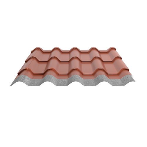 Pfannenblech Typ Europa | Stahl 0,50 mm | 25 µm Polyester | RAL 8004 Kupferbraun | Anti-Tropf 110B #2