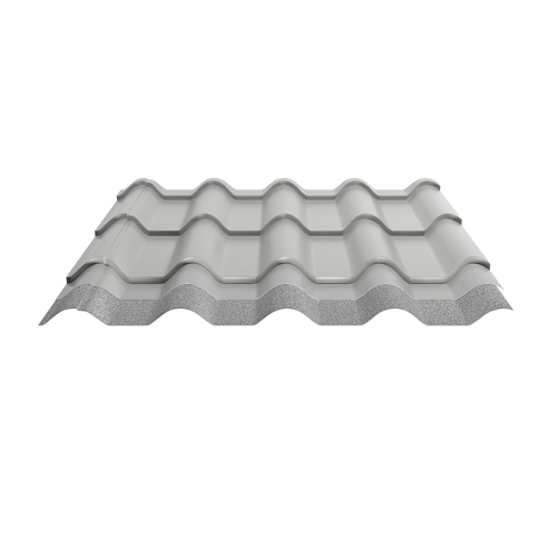 Pfannenblech Typ Europa | Stahl 0,50 mm | 25 µm Polyester | RAL 9006 Weißaluminium | Anti-Tropf 110B #2