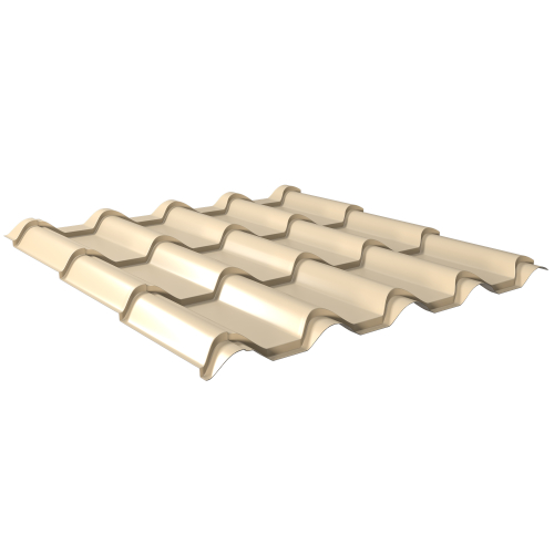 Pfannenblech Typ Europa | Stahl 0,63 mm | 25 µm Polyester | RAL 1015 Hellelfenbein #1