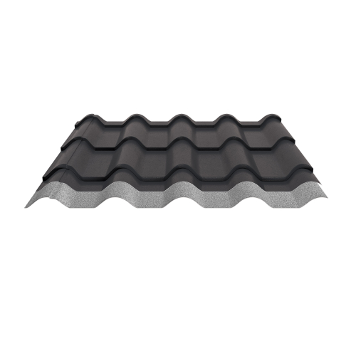 Pfannenblech Typ Europa | Stahl 0,50 mm | 35 µm Mattpolyester | 23 Dunkelgrau | Anti-Tropf 110B #2