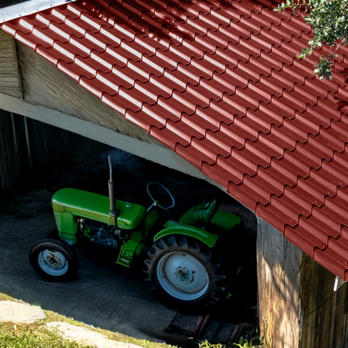 Pfannenblech Typ Europa Stahl 0,50 mm | 35 µm Mattpolyester | 29 Rot | Anti-Tropf 70B Pfannenblech Typ Europa | Stahl 0,50 mm | 35 µm Mattpolyester | 29 Rot | Anti-Tropf 70B #3