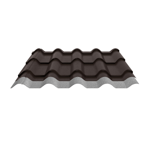 Pfannenblech Typ Europa | Stahl 0,50 mm | 35 µm Mattpolyester | 32 Dunkelbraun | Anti-Tropf 110B #2